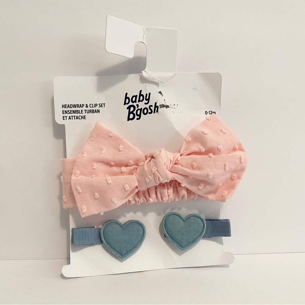 Oshkosh Baby Girl Headband Clips Hair Accessories Blue Pink Clothes Lot 4/$20 🛑